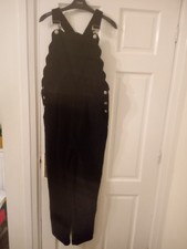 Oasis black cord corduroy dungarees pinafore size 10