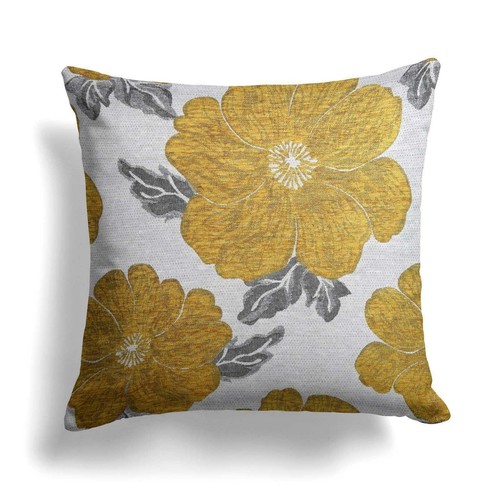 Mustard gold ochre floral - gold,