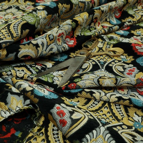 Colourful rich floral damask - colourful,