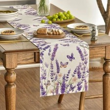 Purple Lavender Floral Linen
