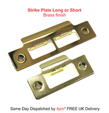 Door Strike Plate Brassed Mortice Latch 114mm or 75mm L Pack of 1 2 3 4 5 or 10