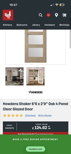 Howdens 9 oak shaker - 6'6",