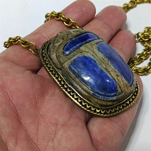 Ancient egyptian blue scarab - egyptian,