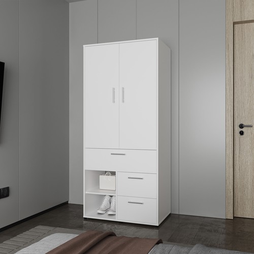 Modern white wardrobe with - white,