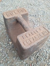 Antique Vintage Reclaimed 56lb Cast Iron Weight HEADLY & EDWARDS CAMBRIDGE 