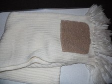 TU one size ladies thick ribbed cream colour scarf  76" long 13" wide acrylic