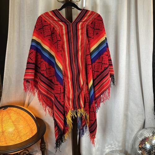 Peruvian alpaca poncho rainbow - poncho,