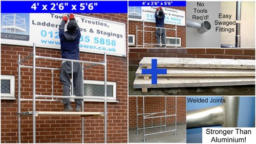 Scaffold tower reach - 3.8m,