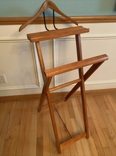 Vtg Wood Valet Stand  Suit