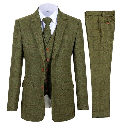 Men suit olive green vintage - olive,