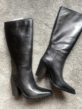 Zara Black Leather Heeled