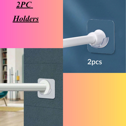 Adhesive shower rod holders - rod,