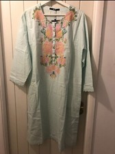 Khaadi blue embroidered cotton