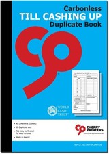 Cherry | Carbonless NCR Till Cashing Up Duplicate Book | A5 Size | 50 Sets | Pe