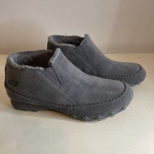 Skechers Shoes Womens 7 Relaxed Fit Bikers Navajo Slip On Sneakers 49403 Gray