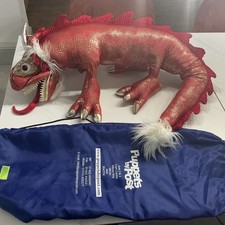 Folkmanis Large Red Dragon 48" Hand Puppet Soft Toy Plush Jumbo Gold