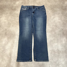 Earl Vintage Jeans Womens 36" Denim Hip Hop Boot Leg Trousers Pants, Blue