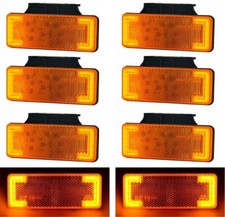 8 pcs 12-24V LED Amber Orange Rear Side Neon Marker Lights Truck Trailer Lorry