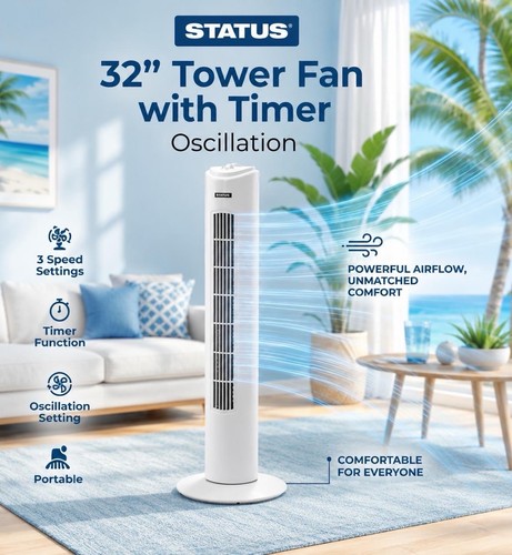 Status tower fan portable - 32",