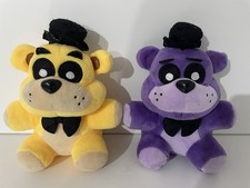 2X FIVE NIGHTS AT FREDDY’S 6 INCH GOLDEN & SHADOW FREDDY PLUSH SOFT TOY FNAF LOT