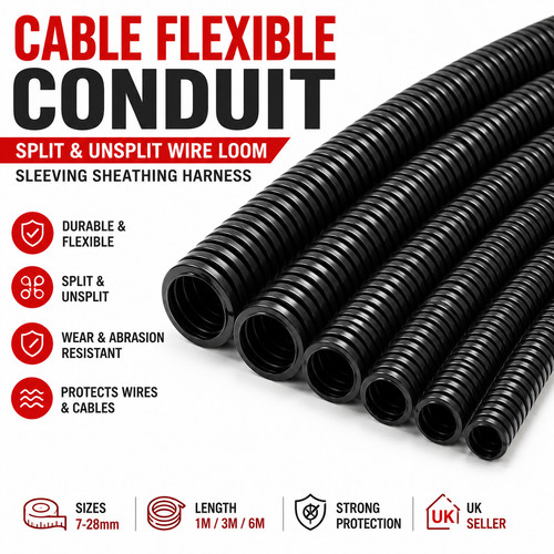 Flexible cable conduit split - flexible, &