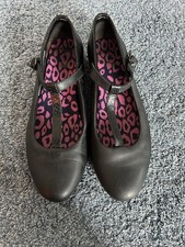 Clark’s Black Girls school Shoes T-bar Buckle Fastening Bootleg Size 4