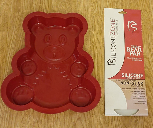 Large silicone red teddy - red,