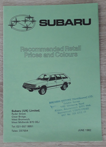 Subaru range prices colour - subaru,