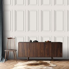 Elegant Home Design Library Off White Realistic Panel Effect Rasch Wallpaper