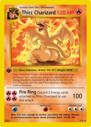 Thicc charizard pokémon card - thicc,