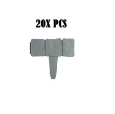 ‌20PCS Terracotta Stone Effect Lawn Edging Plastic Garden Border Fence Set‌ UK