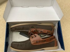 Mens Seafarer Yachtsman Lace Up Leather Tan Boat Deck Shoes Size uk 11 New