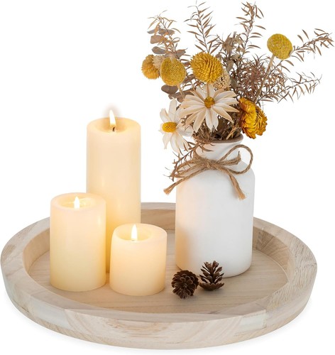 Round wooden tray - wooden,