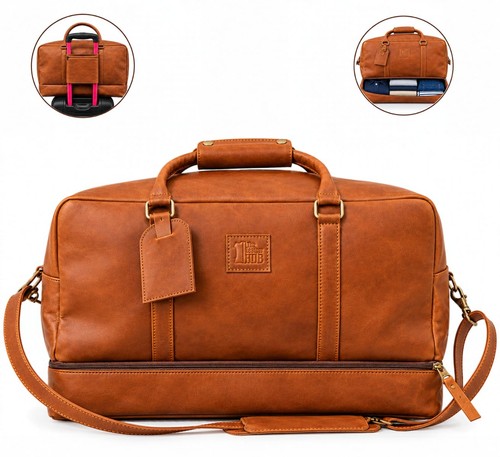 Tan leather duffle - tan,