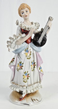 Bone China Figure Lady Lutist