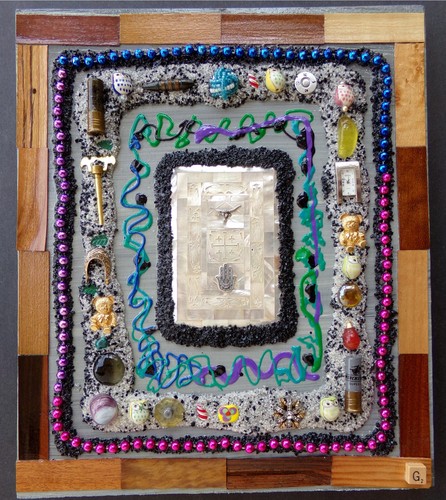 Found object art collage - collage, junk