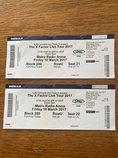The X Factor Live Tour  Newcastle 10th March 2017  Two Tickets