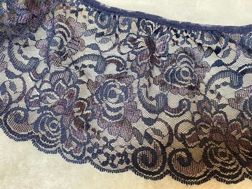 Navy purple rose lace - navy,