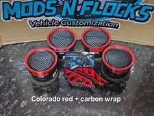 Ford Fiesta Mk6 Facelift 06-08 Dashboard Vents x6 COLORADO RED + CARBON WRAP