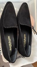 RUSSELL BROMLEY BLACK SUEDE FLAT  SHOES WITH DUSTBAG SIZE 39 1/2