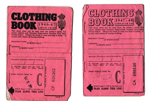 Ration ephemera ww11 clothing - ephemera,