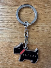 Radley London Black Dog Key Ring Chain Bag Charm Metal Enamel