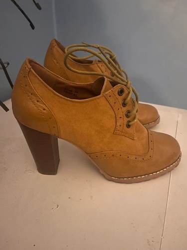 Mustard oxford lace shoes - oxford,