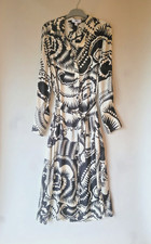 NEW Reiss Printed Italian Fabric Drapey Midi Dress Sz 10