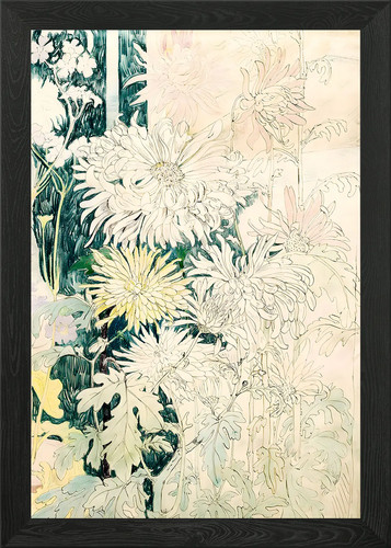 Chrysanthemum flowers framed - flowers,