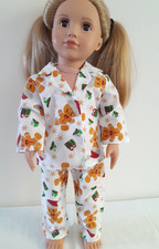 Gingerbread men Pyjamas for 18 inch doll, American Girl, Our Generation etc