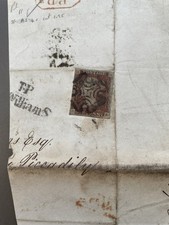 Queen Victoria Piece 1d Red Imperf Cancelled Maltese Cross TP William St