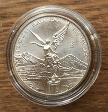 ME96/2 MEXICO 1996 1/2 ONZA 1/2 OZ SILVER BU UNC MINT LIBERTAD - WINGED ANGEL