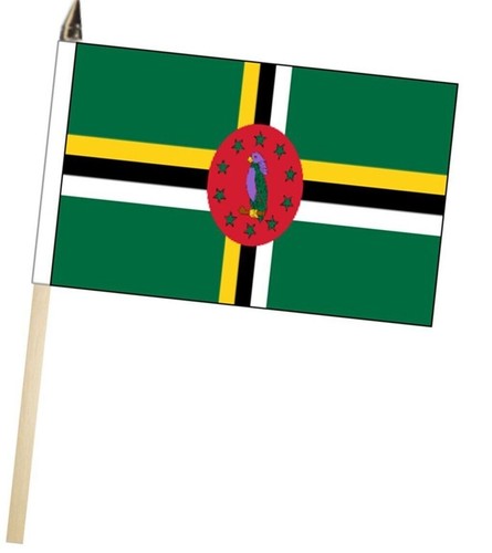 Dominica large hand flag - dominica,