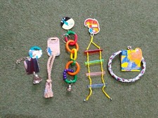 Ferplast Mirror & Bell, Beco Rope Parrot, Budgie, Cockatiel Bird Toy Bundle
